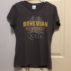 women’s small gray bohemian rhapsody queen t-shirt